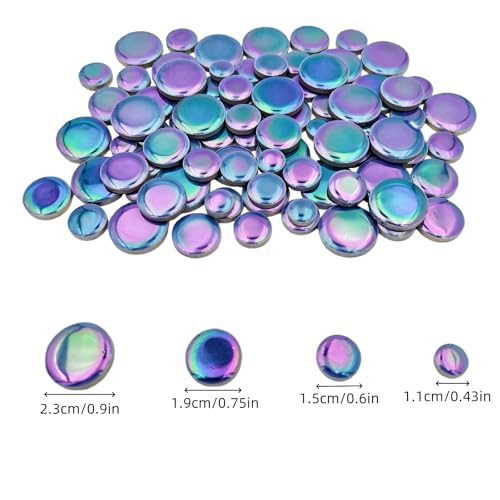 200g Iridescent Round Mosaic Tiles for Crafts Bulk