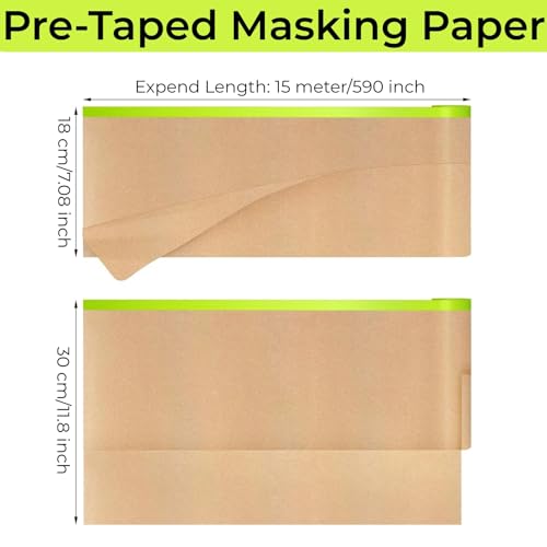 10 Rolls Pre Taped Painting Masking Paper