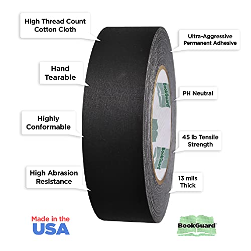 1.5 Inch Black Book Repair Cloth Tape 30 Yard Roll
