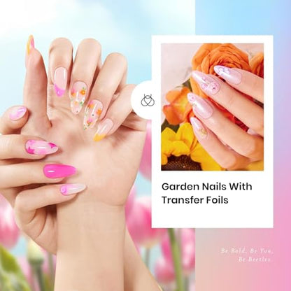 Beetles Gel Nail Polish Set with Base Top Coat Foil Glue Floral Gel Polish