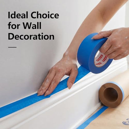 12 Rolls Painters Tape 2 Inch Wide Blue Painters Tape for Wall Painting