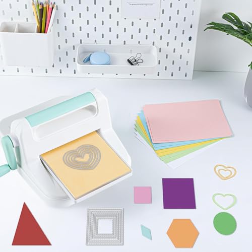9PCS Metal Cutting Dies Different Shapes Dies Cuts for Scrapbooking Heart Dies for Card Making Rhombus Star Triangle Embossing Template for Handmade DIY Paper Cards Album Decoration (9 Count)