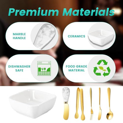 Charcuterie Board Accessories With 3 Oz Ceramic Dip Bowls