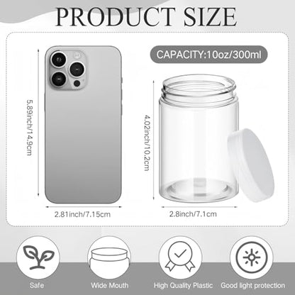 12 Pack Plastic Container Jars with Lids Round Clear Travel Cosmetic Container Jars for Toiletries (12 Count)