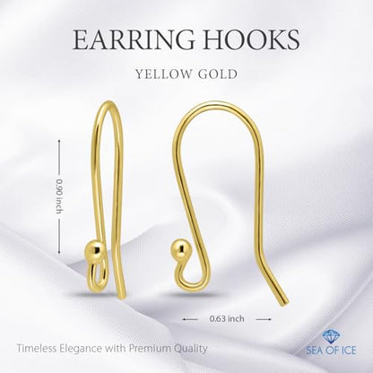 925 Gold flashed Sterling Silver Ear Wires Ball End French Earring Hooks for Drop Dangle Earrings Jewelry Making (24 Count)