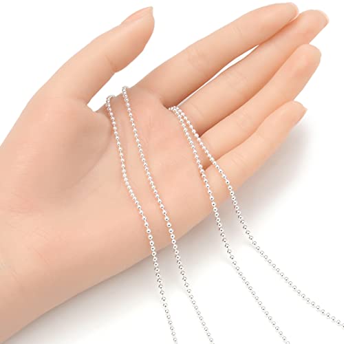 5 Feet Real 925 Sterling Silver Ball Bead Chain Link Findings 2mm (5 Foot)