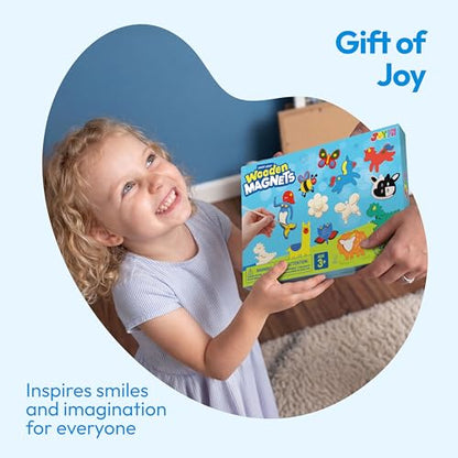 12 Wooden Magnet Creativity Arts & Crafts Painting Kit for Kids (12 Count)
