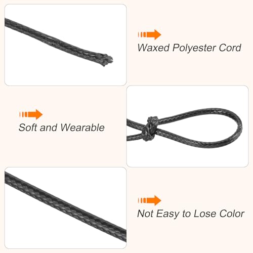 Waxed Cord 2.5mm Waxed Polyester Cord 87 Yard Wax String for Bracelet Making