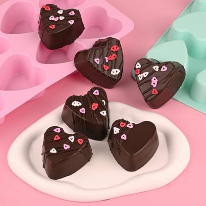 2 Pack 8 Cavity 2.7″ Heart Chocolate Molds Silicone (2 Count)