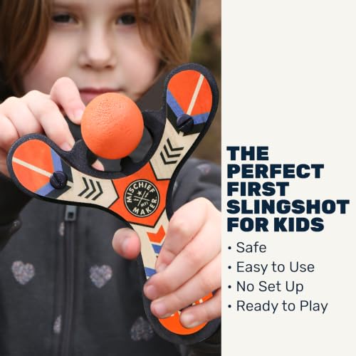 Mischief Maker® Wooden Slingshot for Kids with Soft Foam Balls (4 Count)