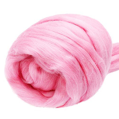 3.53oz Needle Felting Wool Roving for Needle Felting Pink Felting Wool (3.5 Ounce)