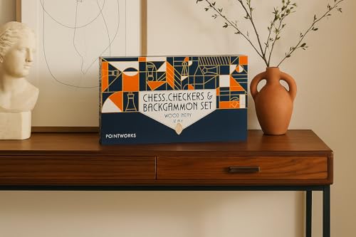 17 Inch Chess Checkers Backgammon Set for adults