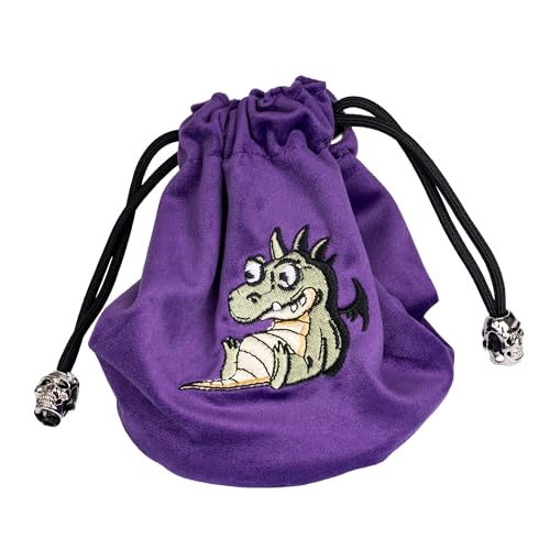 Large DND Dice Bag Purple Dice Storage Bag for Role Playing Games (2.11 Ounce)