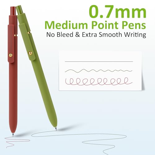 Colored Gel Pens 6 Pack 0.7mm Medium Point Pens for Journaling (6 Count)