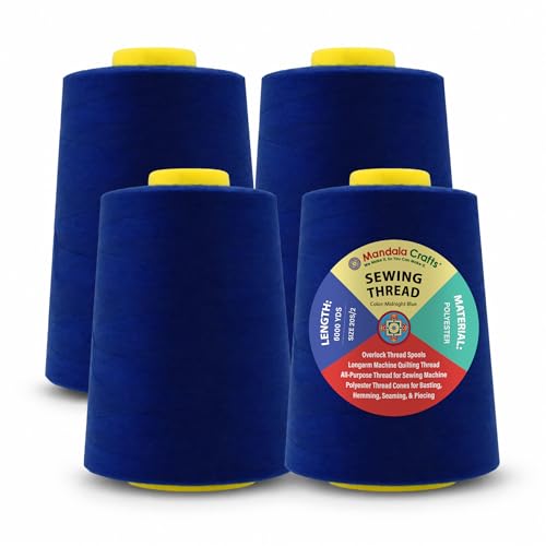 20S 2 Midnight Blue Polyester 4 Pack of Serger Threads Cones