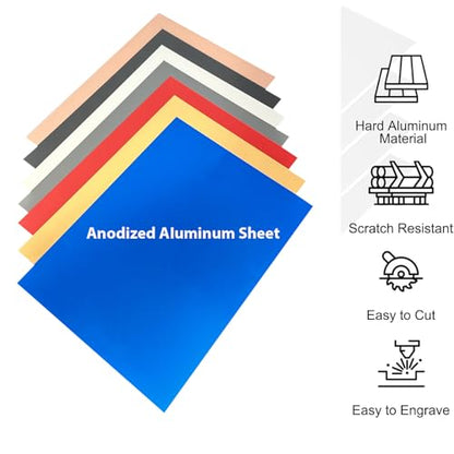 14Pcs Mixed Anodized Aluminum Sheets 5" x 7" x 1