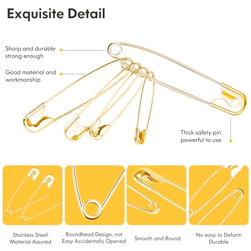 160PCS Gold Safety Pins (160 Count)