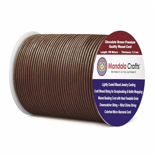 1.5mm Chocolate Brown Waxed Cord