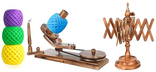 Handmade Wooden Yarn Ball Winder & Umbrella Swift