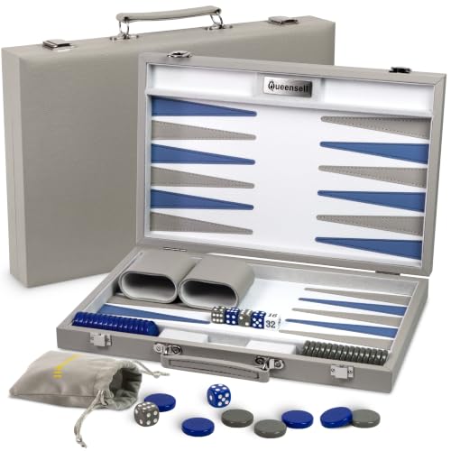 Large Gray Backgammon Set for Adults