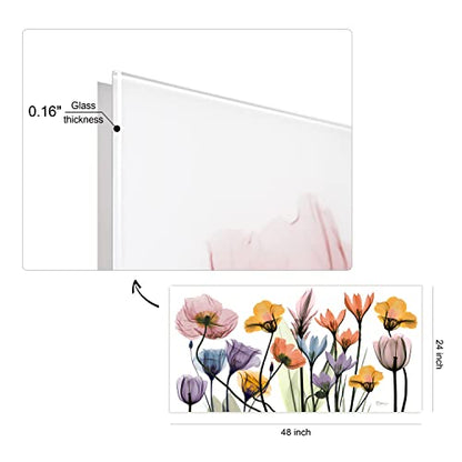 Frameless Free Floating Tempered Glass Panel Graphic Wall Art Ready to Hang