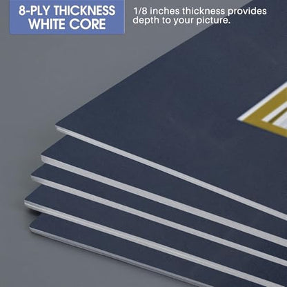 5 Pack Double mat 11x14 for 8x10 Photo Blue Over Gold