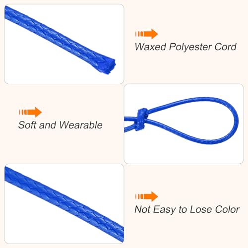 Waxed Cord 1mm Waxed Thread 87 Yard Wax String Leather Cord for Bracelet Making