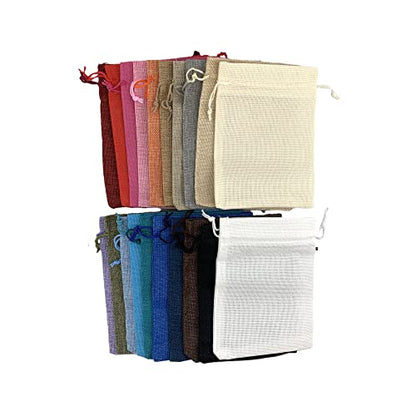 Pack of 20 Burlap Gift Bags with Drawstring Linen Jewelry Pouches Wedding Hessian Jute Bags for Birthday Jewelry and Treat Pouches Party Wedding Favors Gift