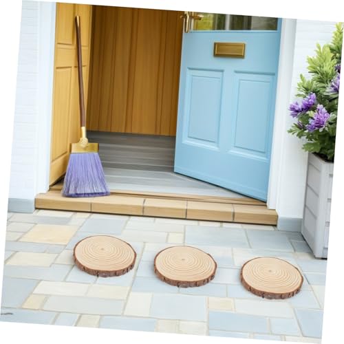 Wood Stepping Stone for Garden Walkway Decorative Path Beige