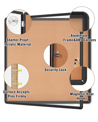 38"x38" Enclosed Bulletin Board