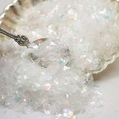 Snow White Flitter Flakes Iridescent Ice Glitter Flakes for Nail Art