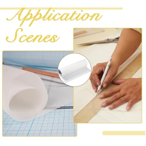 Masking Tape 0.4x20m General Purpose Tape Textured Paper for Painting White Art Adhesive Protective Paper Roll Tracing Frisket for Artists Painting Crafting Covering Skirting (65.6168 Foot)