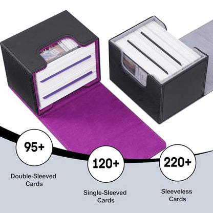 4PCS MTG Deck Box Holds 120+ Single Sleeved Cards Commander Deck Box (4 Count)
