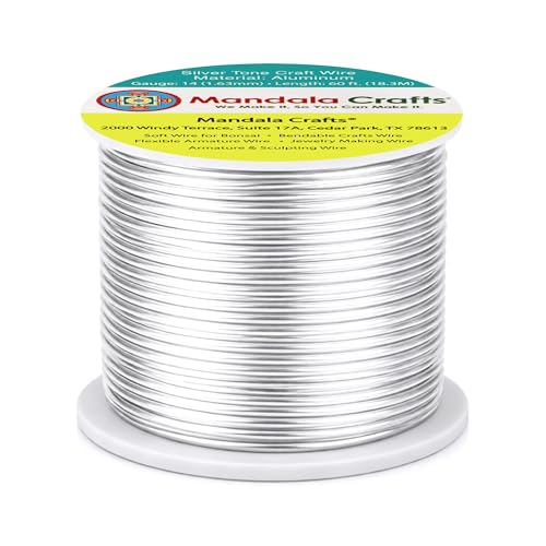14 Gauge Silver Tone Anodized Aluminum Craft Wire (60 Foot)