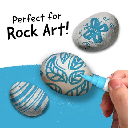 4 Acrylic Dual Tip Blue Paint Marker Pen Metallic