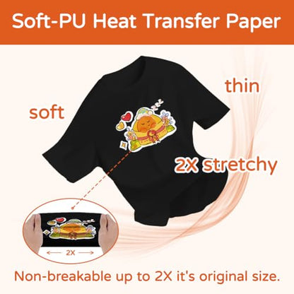 PU Heat Transfer Paper for T Shirts (50 Count)