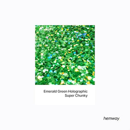 Resin Glitter Emerald Green Holographic 100g Super Chunky (3.5 Ounce)