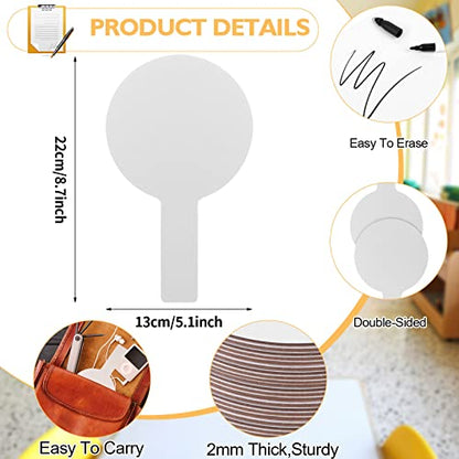 50 Pack Dry Erase Answer Paddles Handheld Paddles Mini White Boards (50 Count)