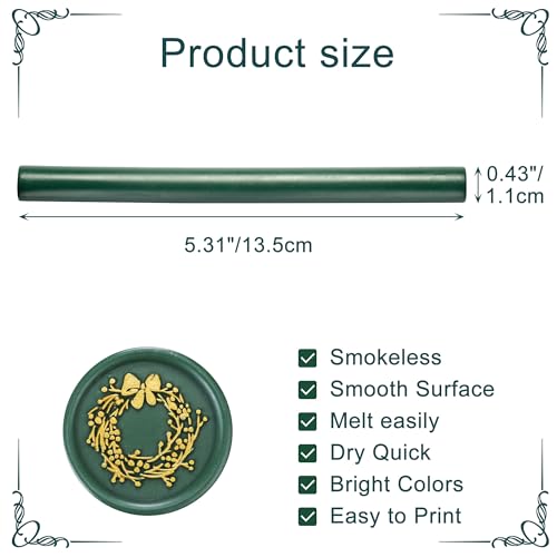 15Pcs Olive Green Glue Gun Sealing Wax Sticks for Wax Seal Stamp (15 Count)