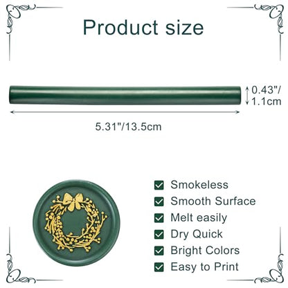 15Pcs Olive Green Glue Gun Sealing Wax Sticks for Wax Seal Stamp (15 Count)