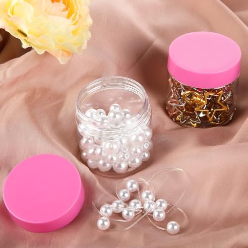 12 Pack 2 oz Plastic Container Jars with Lids Round Clear Travel Cosmetic Container Slime Jars for Toiletries (12 Count)