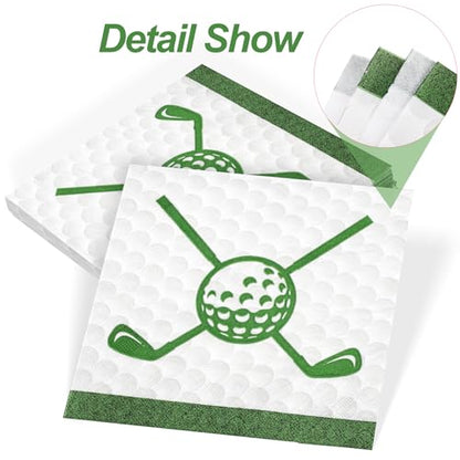 48 Pieces Golf Napkins 13 x 13 Inches Hole in One First Napkins Disposable Golf Cocktail Beverage Paper Napkins for Golf Themed Party Decorations Sports Party Supplies (48 Count)