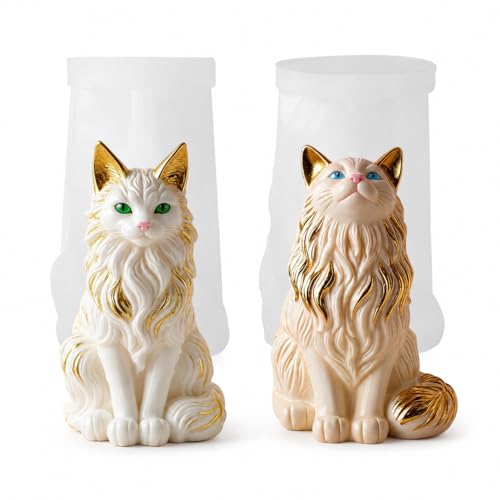 2 Pack Maine Coon Cat Silicone Molds (2 Count)