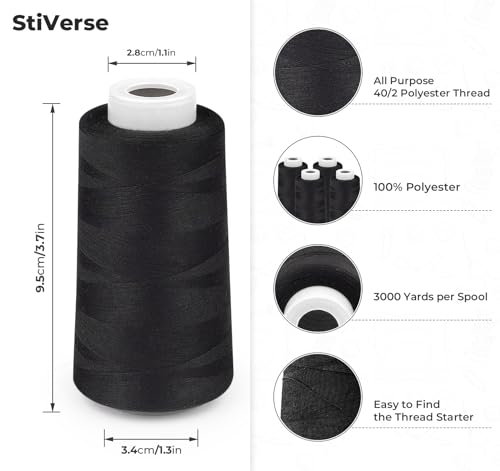 Serger Thread 4 Cones 3000 Yards Each Spool (4 Count)