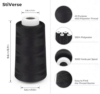 Serger Thread 4 Cones 3000 Yards Each Spool (4 Count)