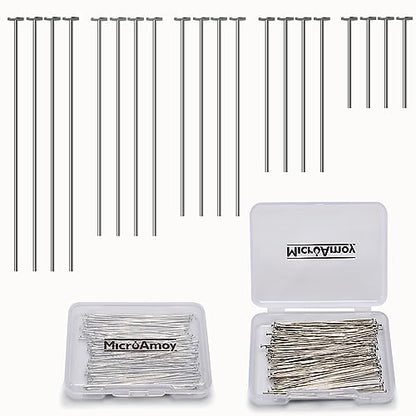 150pcs Silver Filled Flat Head Pins Non Tarnish Craft Earring Bracelet Jewelry Making Accessories Supplies (150 Count)