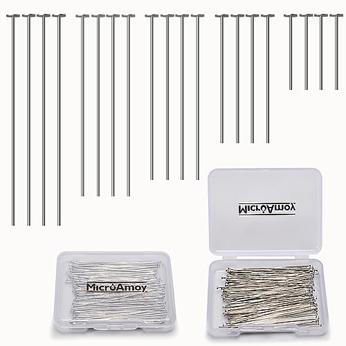 260pcs Silver Filled Flat Head Pins Non Tarnish Craft Earring Bracelet Jewelry Making Accessories Supplies (260 Count)