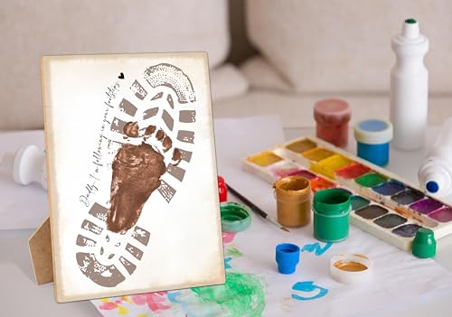 Daddy I'm Following In Your Footsteps Footprint Keepsake Making Sign with Stand 9x12"