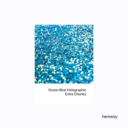 Resin Glitter Ocean Blue Holographic 100g Extra Chunky (3.5274 Ounce)