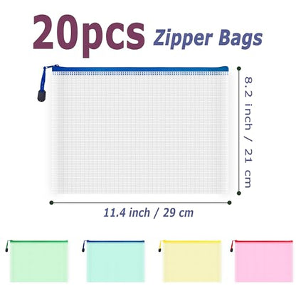20pcs Mesh Zipper Pouch Bags (20 Count)